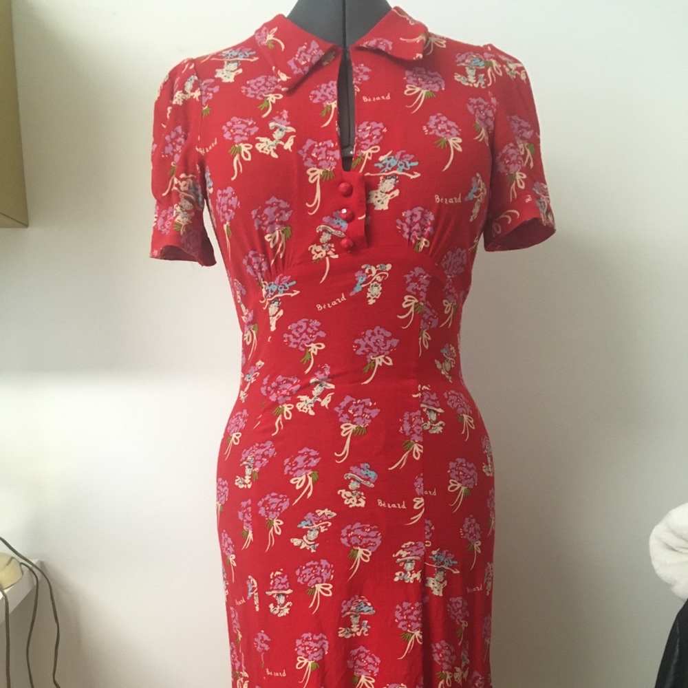 Anna sui red print dress